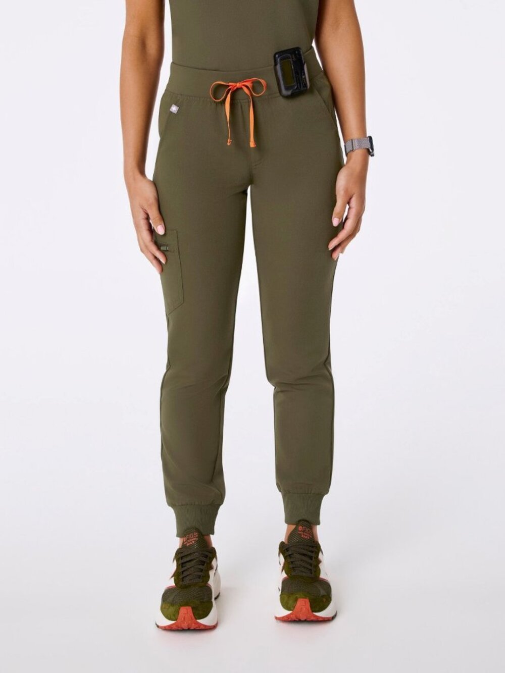 Figs Zamora™ high-rise jogger scrub pants olive green women's size M